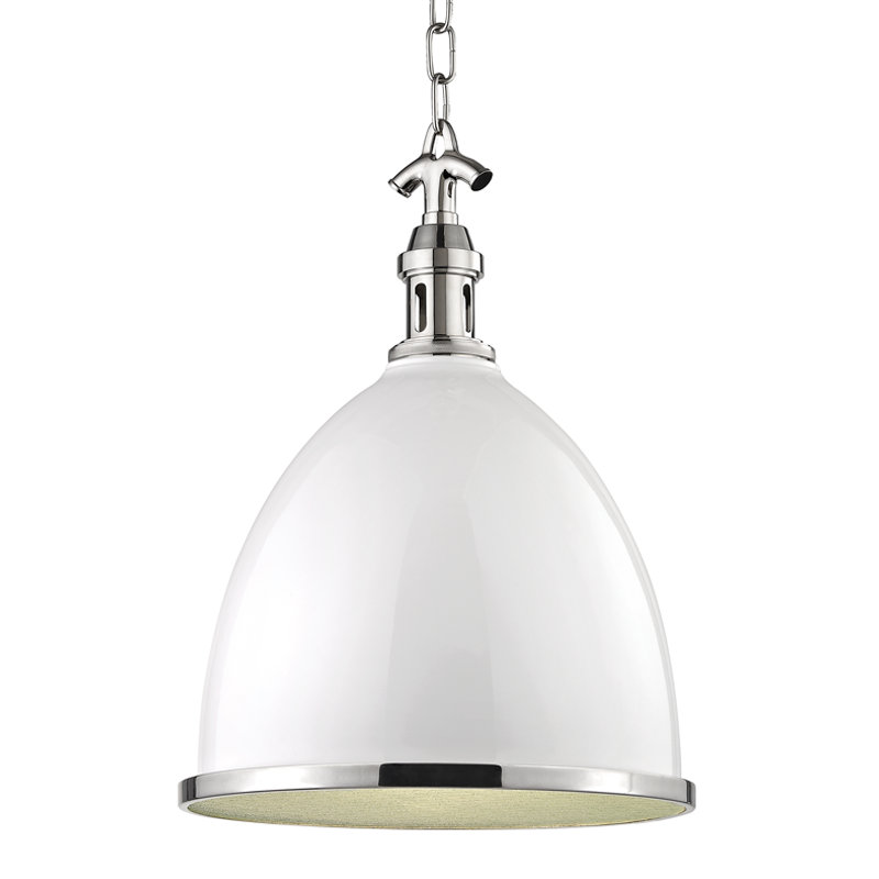 Viceroy 1 Light Pendant, 23" H x 16.75" W x 16.75" D, Polished Nickel, Black/Polished Nickel