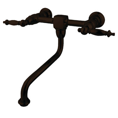Kingston Brass Heritage Two-Handle 2-Hole Wall Mount Bathroom Faucet
