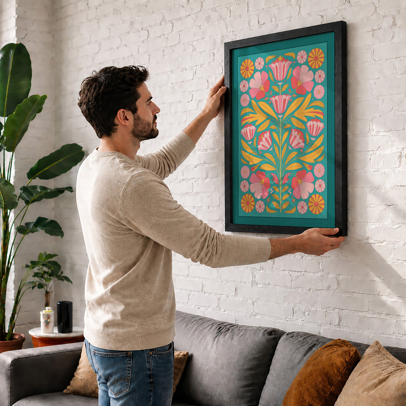 Flowering Tree Botanical - Framed Print, Unframed, A2 - 59.4 x 42.0 cm