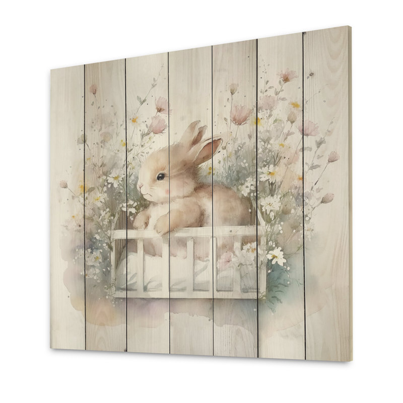 Impression sur bois Elvie sans cadre, H 16 po x l 16 po x P 1 po