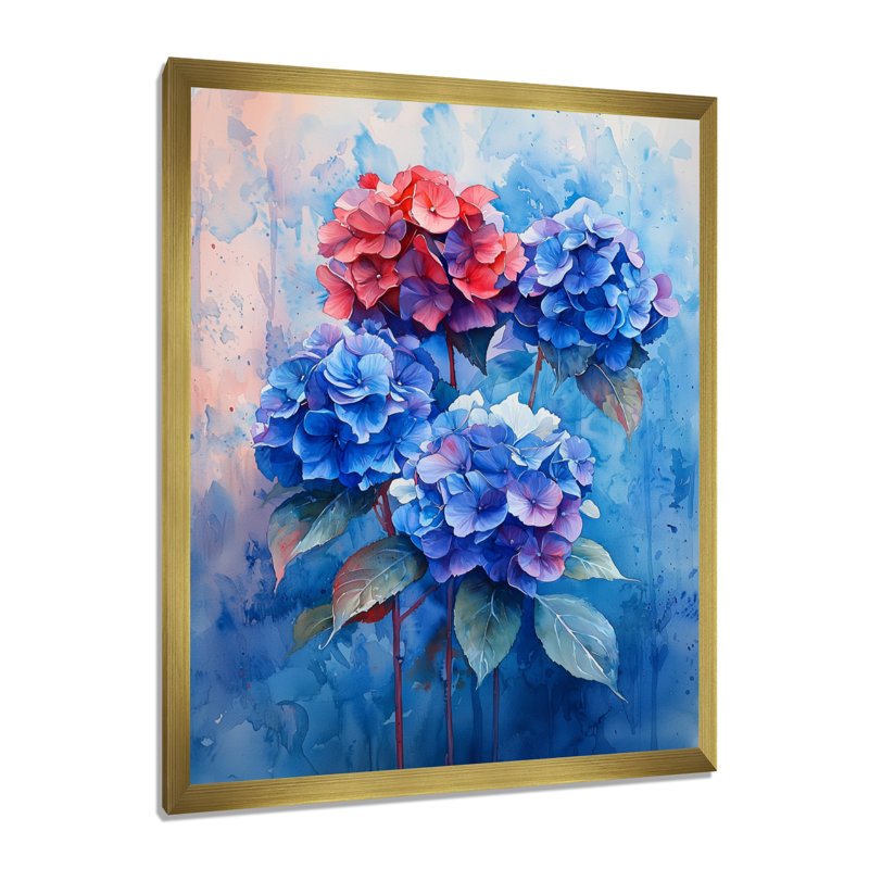 Denise - Floral Canvas Prints, H 40 po x l 30 po, Picture Framed, Doré