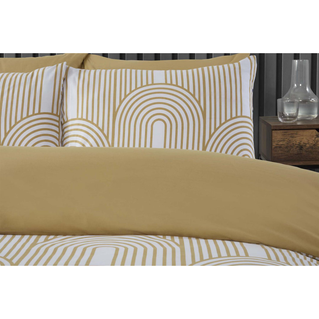 Cotton Blend Geometric Duvet Cover Set with Pillowcases Included