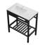 28"L x 20"W Ceramic Console Bathroom Sink Rectangular Porcelain Freestanding Basin with Overflow,Stainless Steel Bracket