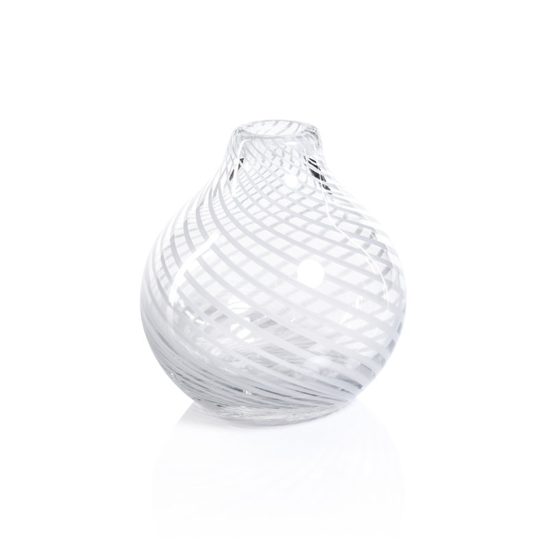 Josselynn Glass Table Vase, White/Clear