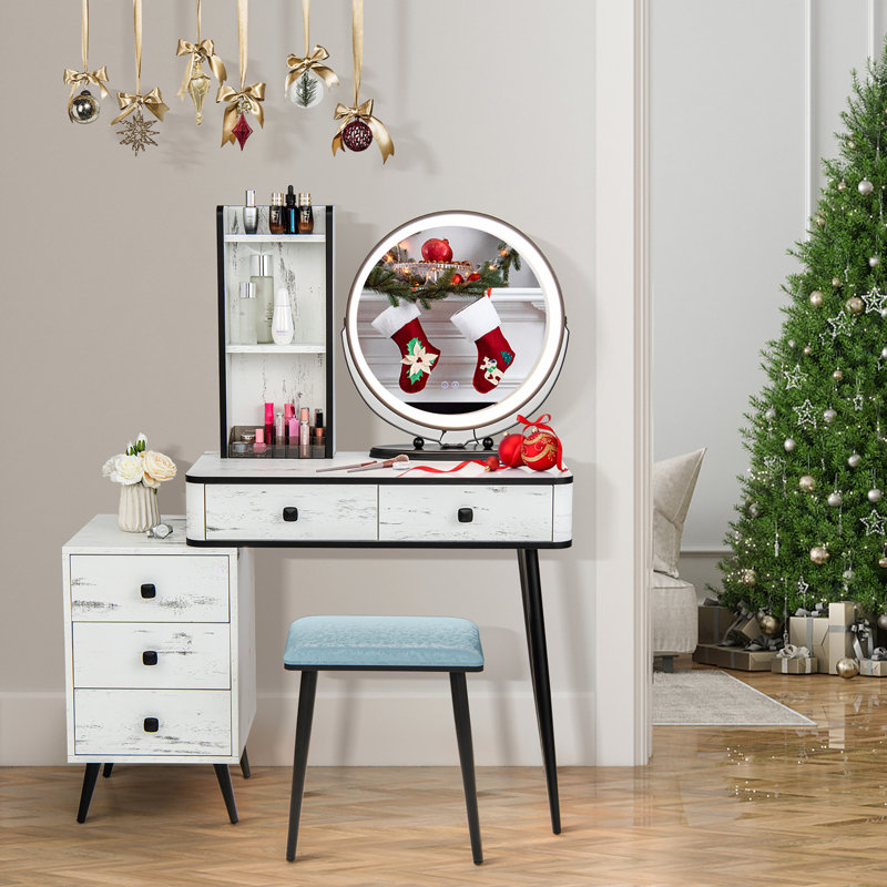 Keiraleigh Vanity, White/Black