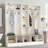 Wide Design Hall Tree with Storage Bench, Minimalist Shoe Cabinet with Cube Storage & Shelves, Multifunctional Coat Rack with 8 Hooks-1620962509
