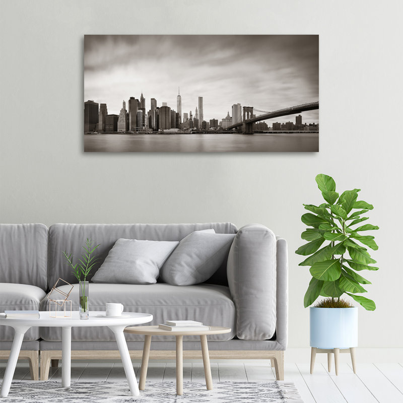 Manhattan New York - No Frame Print on Glass, 50cm H x 100cm W x 2cm D