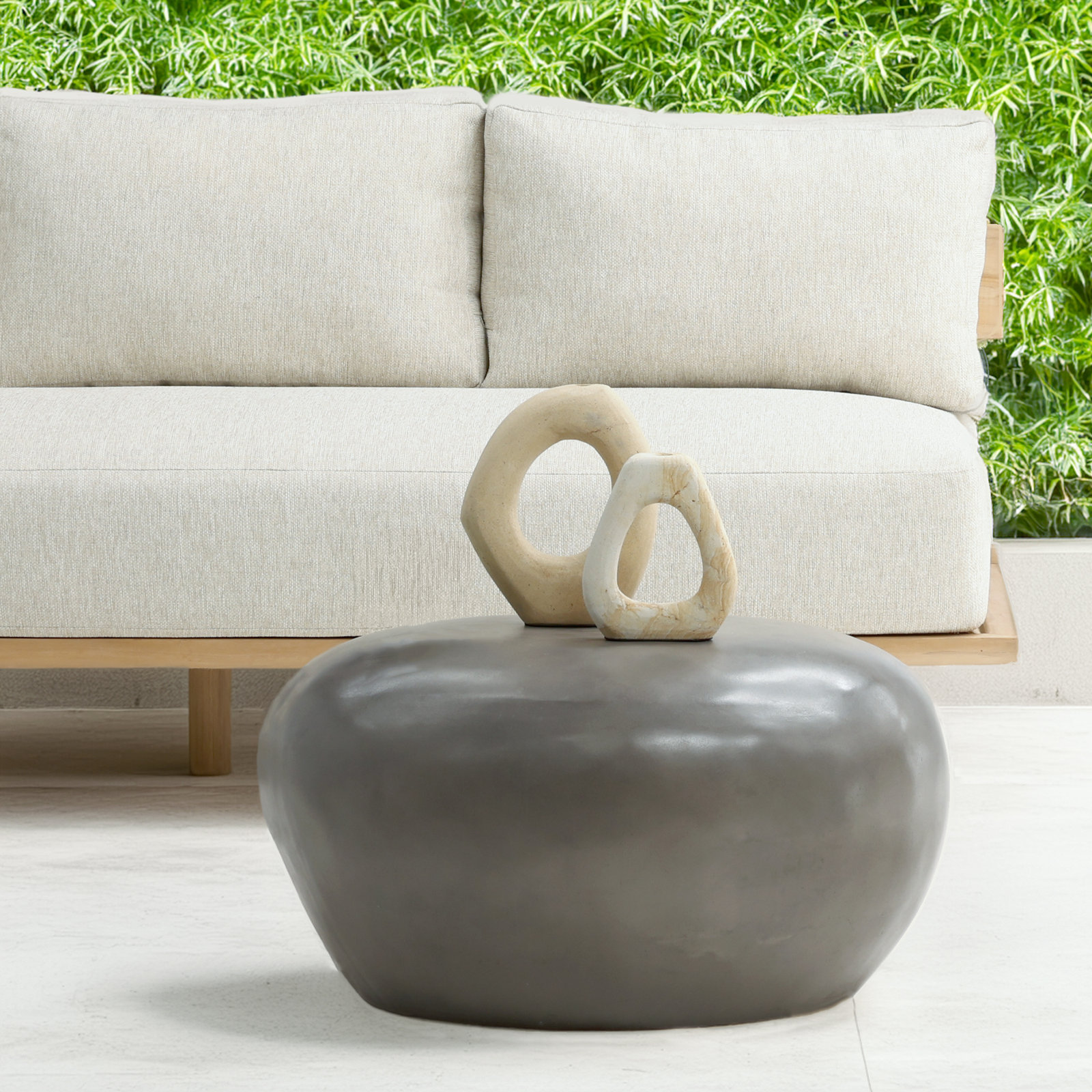 Allene 30'' Concrete Outdoor Coffee Table, Concrete Gray
