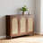 59"l Sideboard Buffet With Rattan Doors - 4-door Storage Cabinet For Kitchen/dining/living Room, Solid Wood Legs, 350lbs Capacity