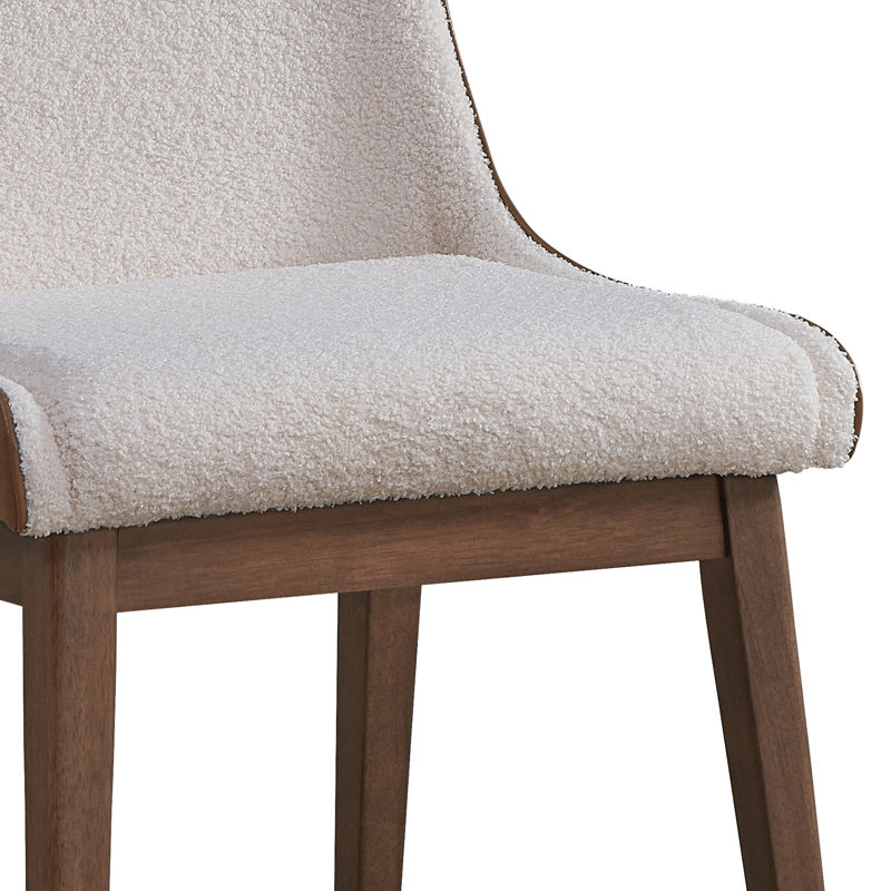 Hakon Upholstered Side Chair in White and Brown