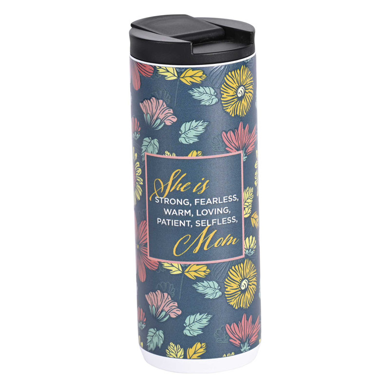 Gobelet blanc Mom She Is Strong 20 oz