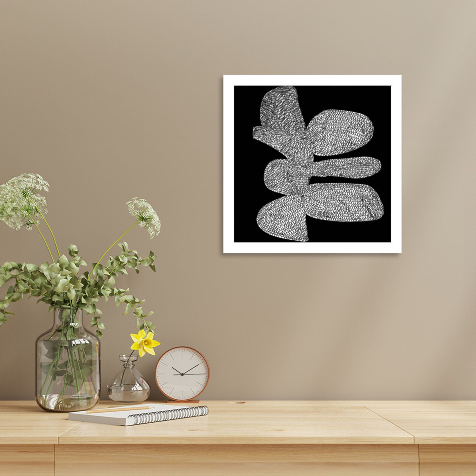 Bera "Craft" Print by Dan Hobday, 13" H x 13" W, White