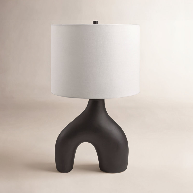 Arlis Ceramic Table Lamp, Black