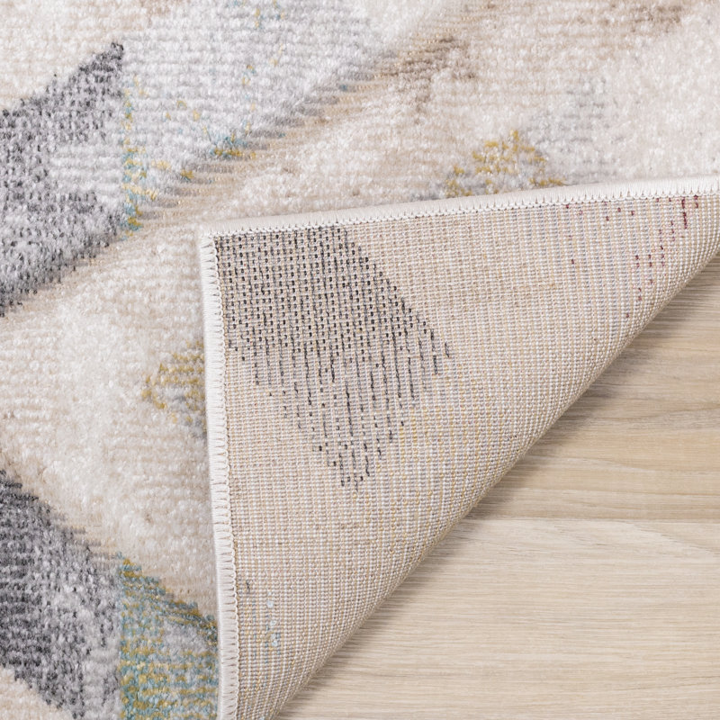 Multi-Colored Geometric Chevron Area Rug, Rectangle 5'3" x 7'7"