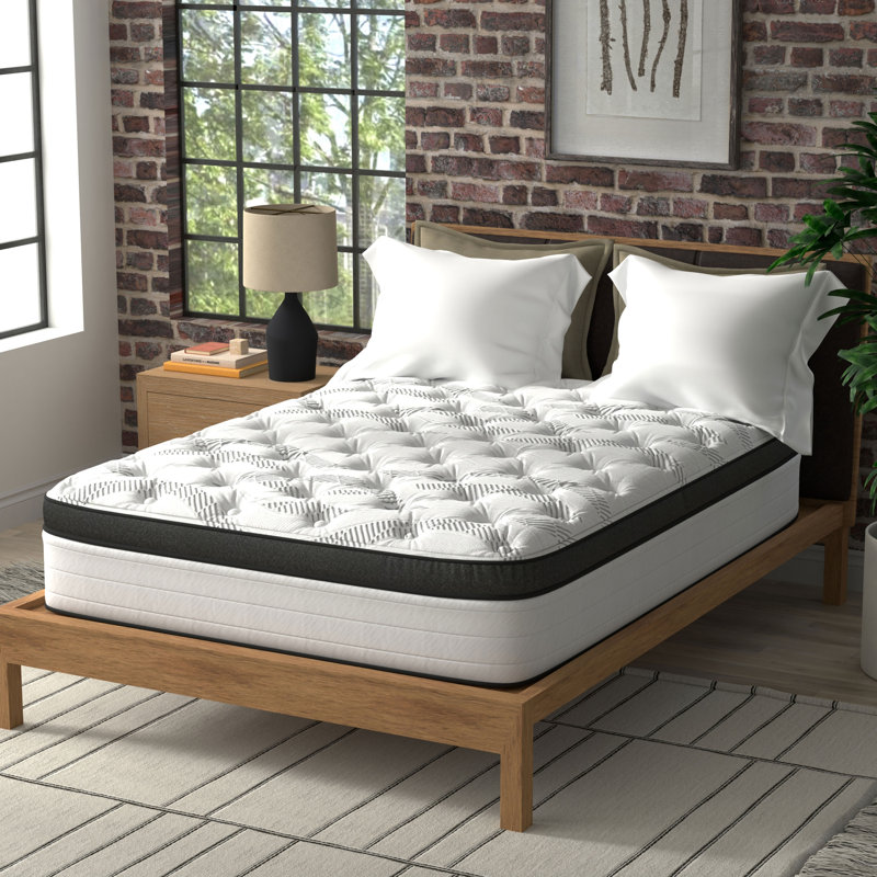 Sleep by Wayfair™ 10"/12"/14" Firm Hybrid Mattress, Queen, Gray Waves, 14"