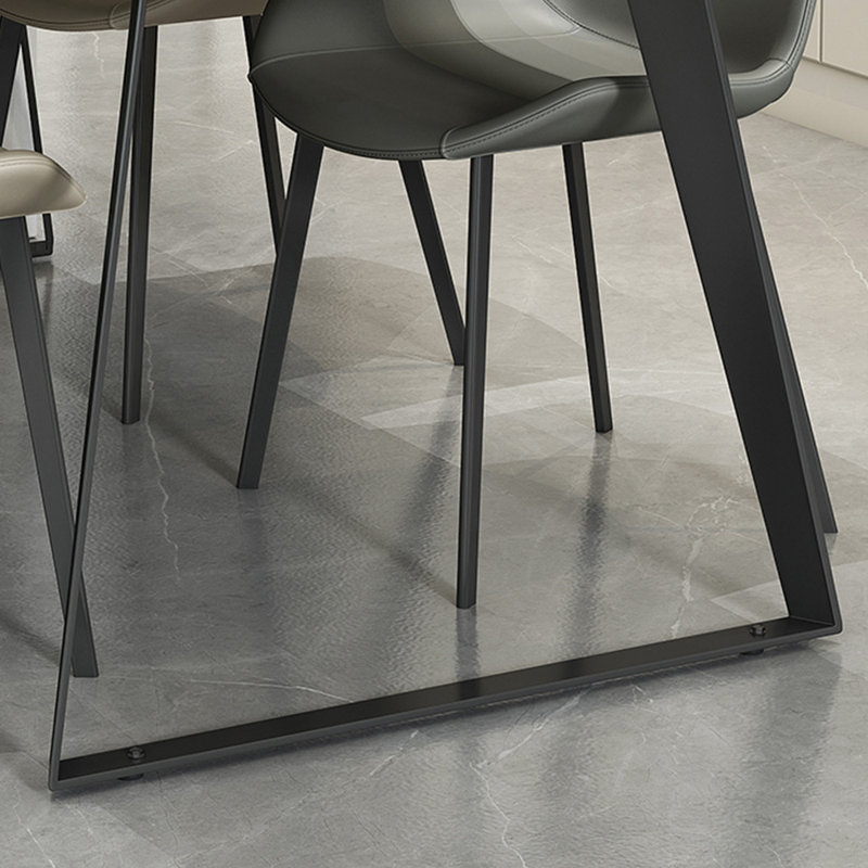 Ensemble de table de salle à manger et de chaises en acier au carbone, H 29,52 po x L 70,86 po x l 35,43 po