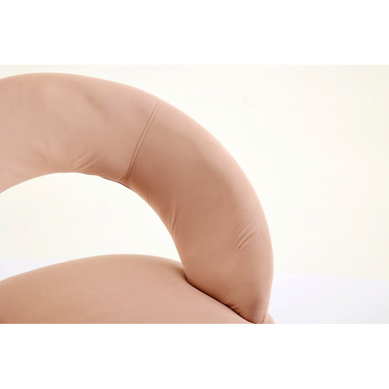 Chaise de salle à manger simple, chaise d'appoint avec dossier incurvé et pieds en métal