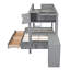 Lit superposé simple au-dessus de double avec tiroirs, tablettes, armoires, bureau en L et porte-revues Stoltzfus-1451475155