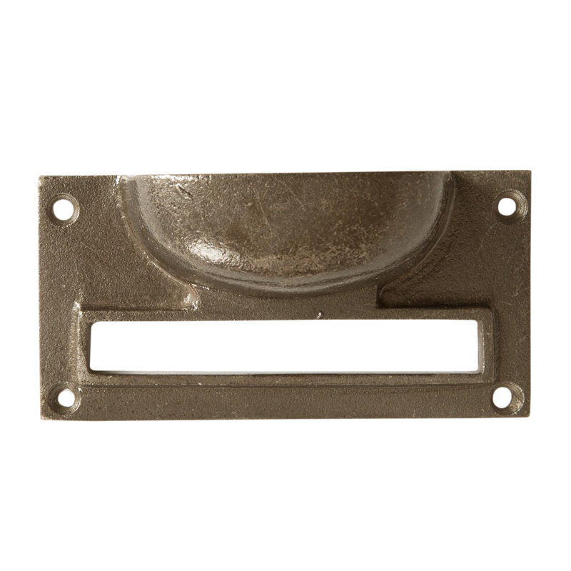Hammer & Tongs - Filing Cabinet Cup Handle with Card Frame - W100mm x H50mm - Brass