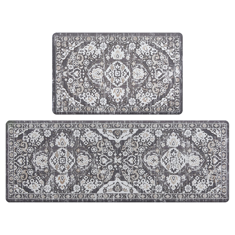 Bungalow Rose Jainiyah Anti-Fatigue Non-Skid Waterproof Kitchen Mat (Set of 2)