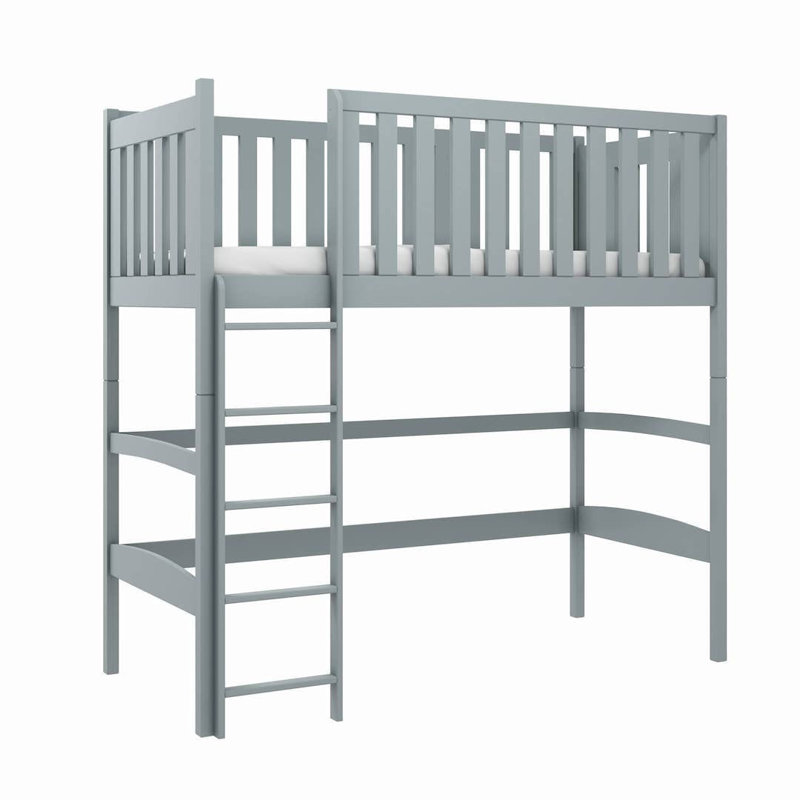 Cortlandt High Sleepers with Built-in Ladder Included, Grey