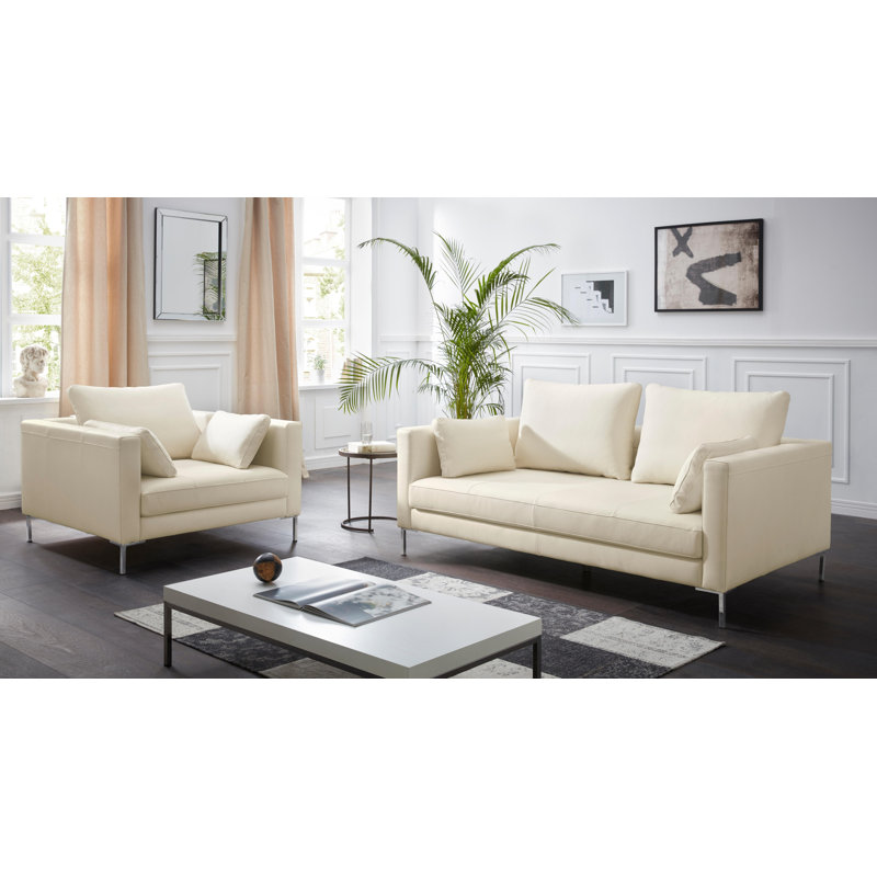 Marius 110 Wide Tufted, Cream, Lether Comfort