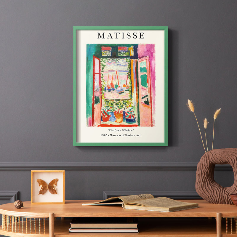 Matisse  Framed Print - Solid Wood, 10" H x 8" W, Green