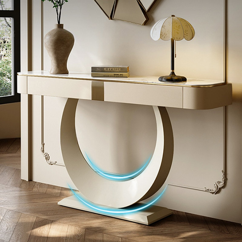 Console d'entrée de luxe de style haut de gamme, Crème, crème, H 35 po x l 59,1 po x P 13,8 po