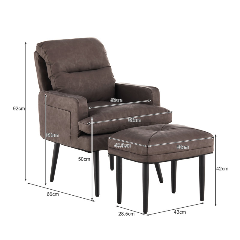 Abdirizak Faux Leather Accent Chair, Light Brown