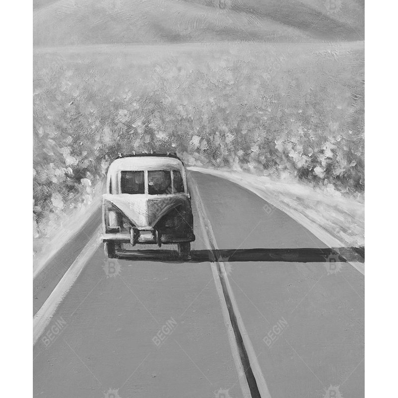 Car on the Road - Toile encadrée pour la décoration intérieure | Art de transport