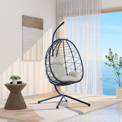 Chaise suspendue pour l'intérieur et l'extérieur avec support: 100% fait à la main, patio d'eau confortable, pour balcon, jardin, pelouse, bistro, bord de piscine