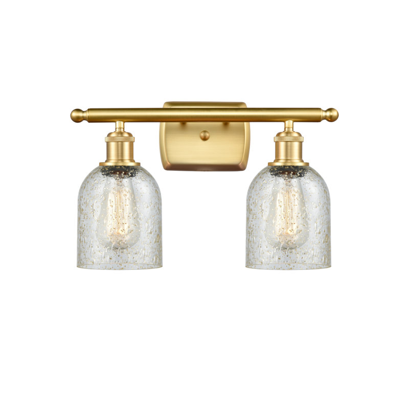 Éclairage de salle de bain à intensité variable 2 lumières Vella, Ampoule DEL 6 watts Vinage, Mica, Or satiné