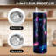 20 oz Gobelet en acier inoxydable à double paroi isolé sous vide avec couvercle et paille, galaxie néon