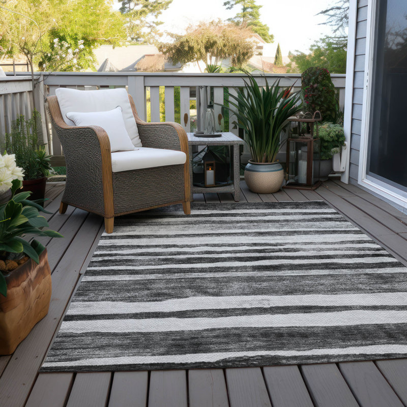 Tapis intérieur / extérieur gris Spinava , 5' x 7'6"