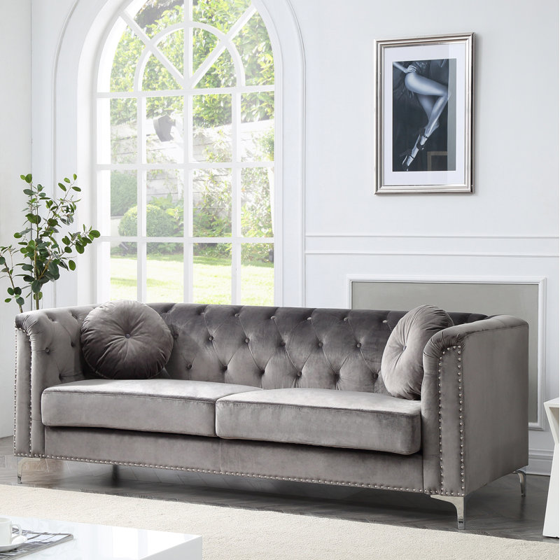 Emmerich Upholstered 83'' Sofa, Gray