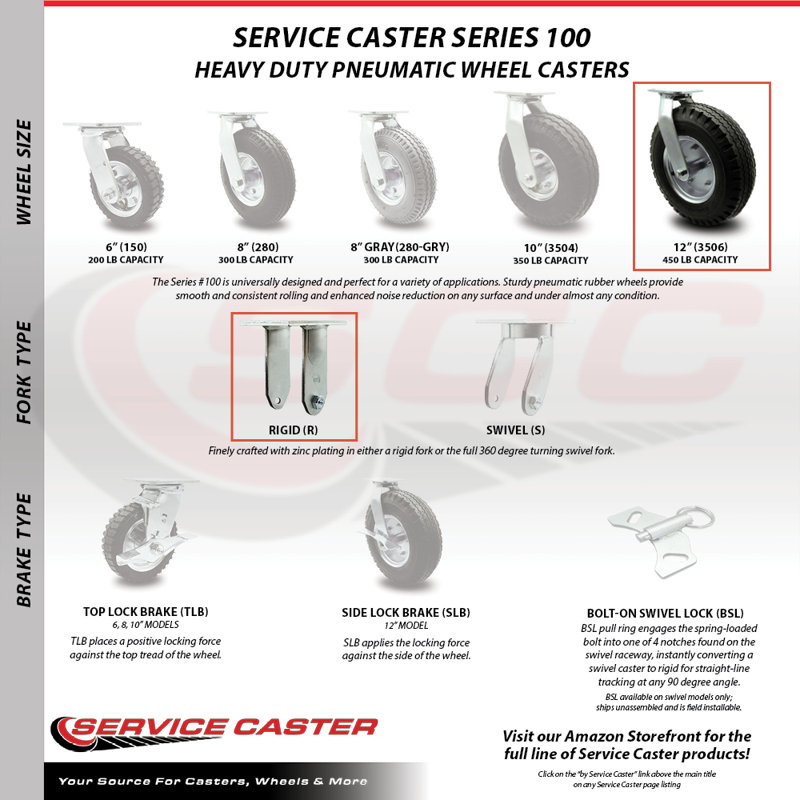 Pneumatic Rubber Caster