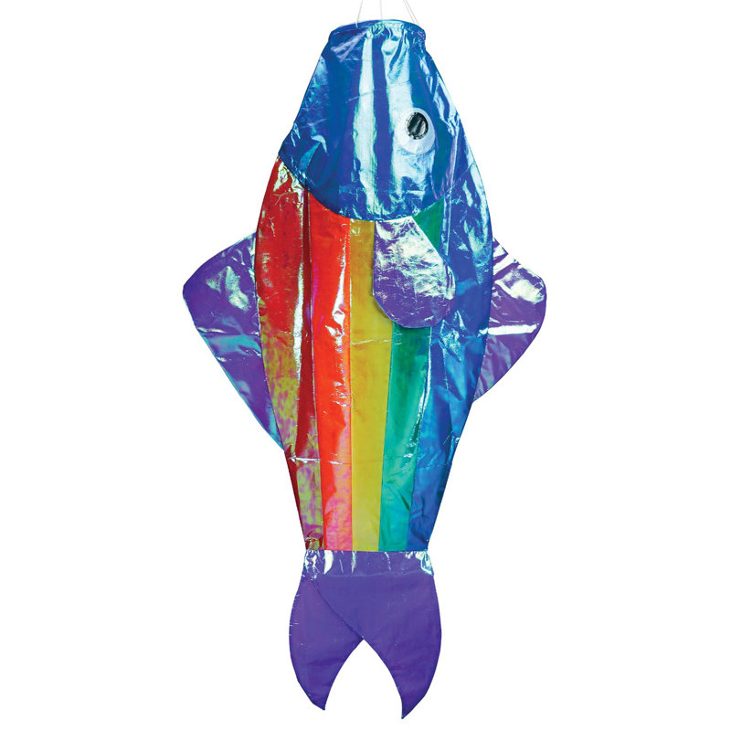 Manche à pêche 48 po arc-en-ciel irisé, Rainbow Fishy