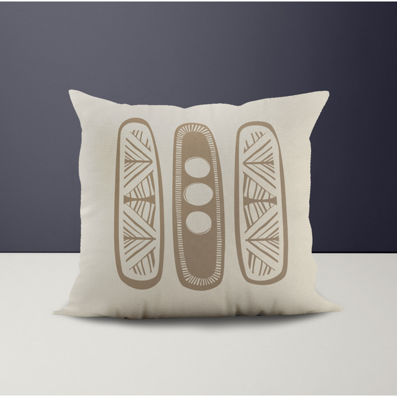 Jeté carré en polyester intérieur / extérieur, Beige, L 19 po x H 19 po