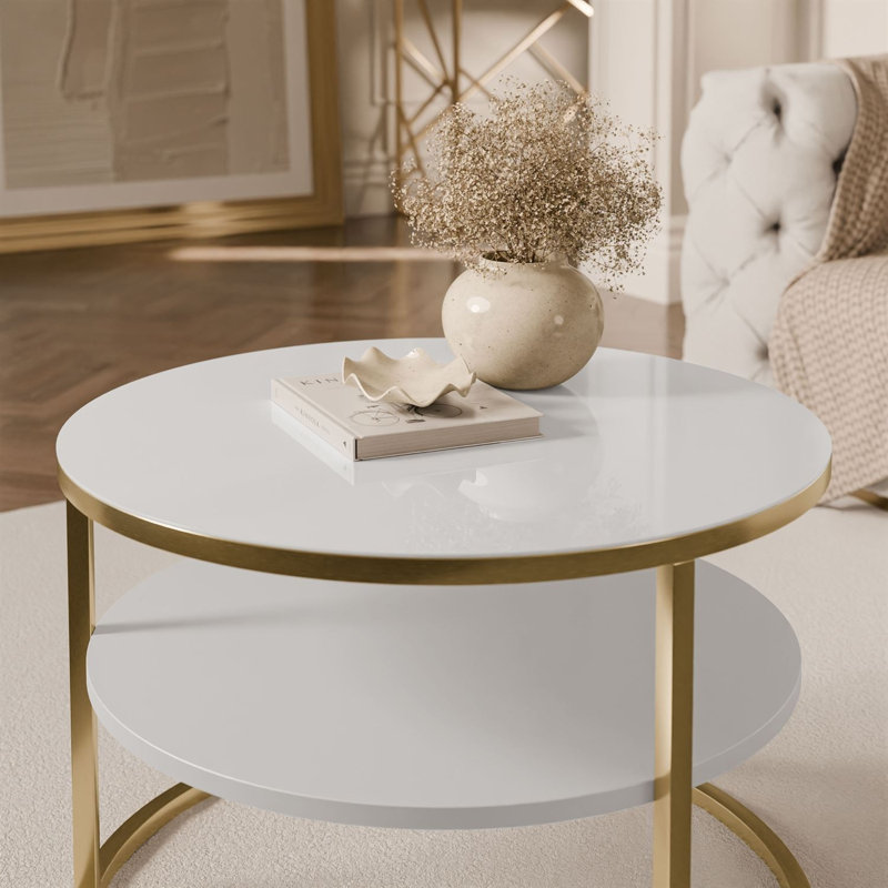 Coffee Table, white glass