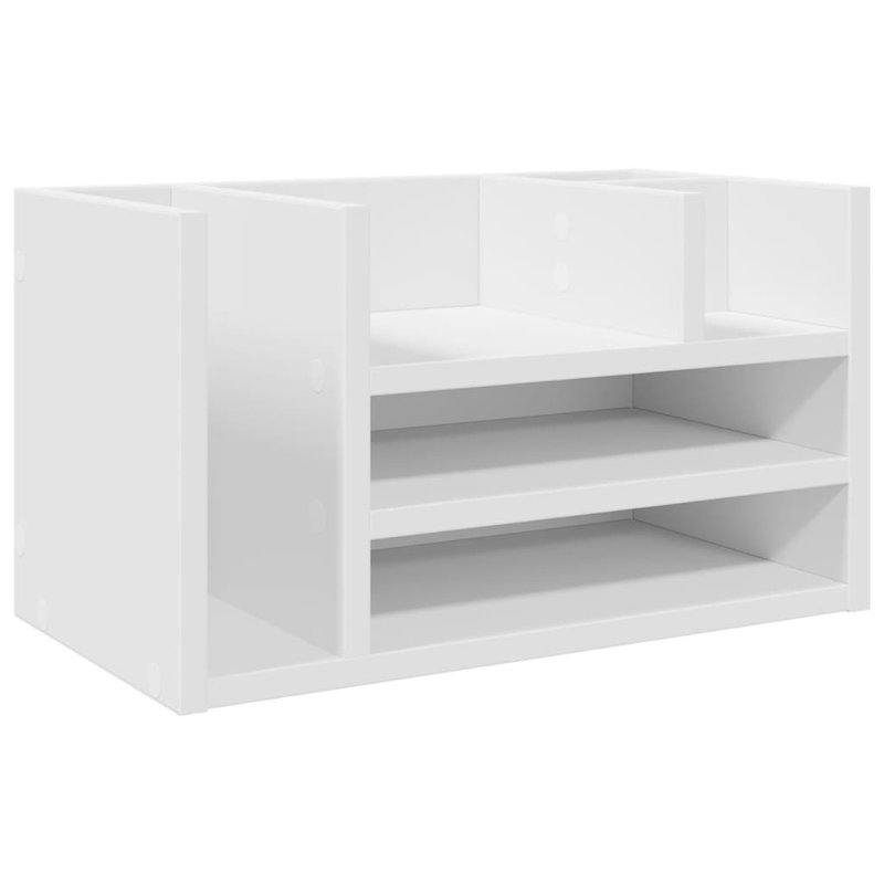 Desk Organiser 44.5X24x25 Cm Engineered Wood, White