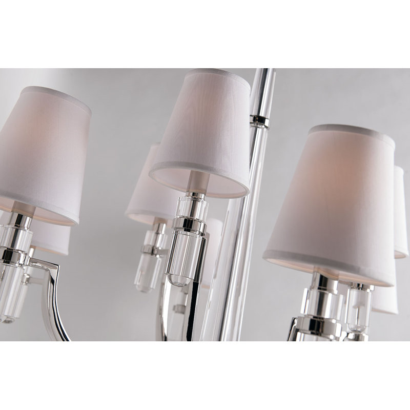 Dayton 9 - Light Chandelier, Aged Brass, White