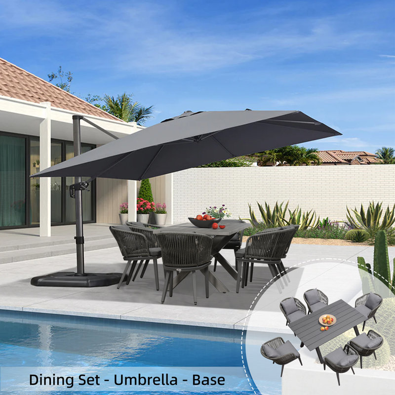 Busey 6 - Person Patio Dining Set Rectangular Table with Cushions Included