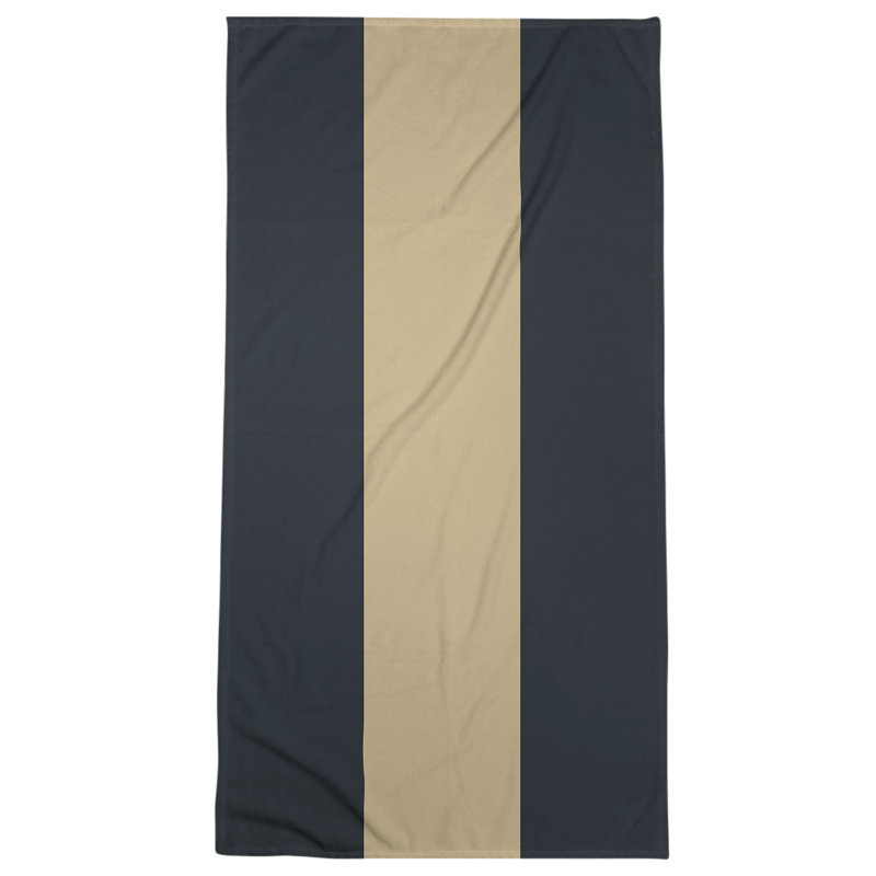 Cotton Blend Bath Towel, Black/Gold