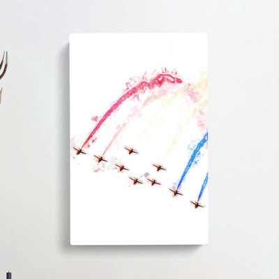The Red Arrows - Wrapped Canvas Painting
