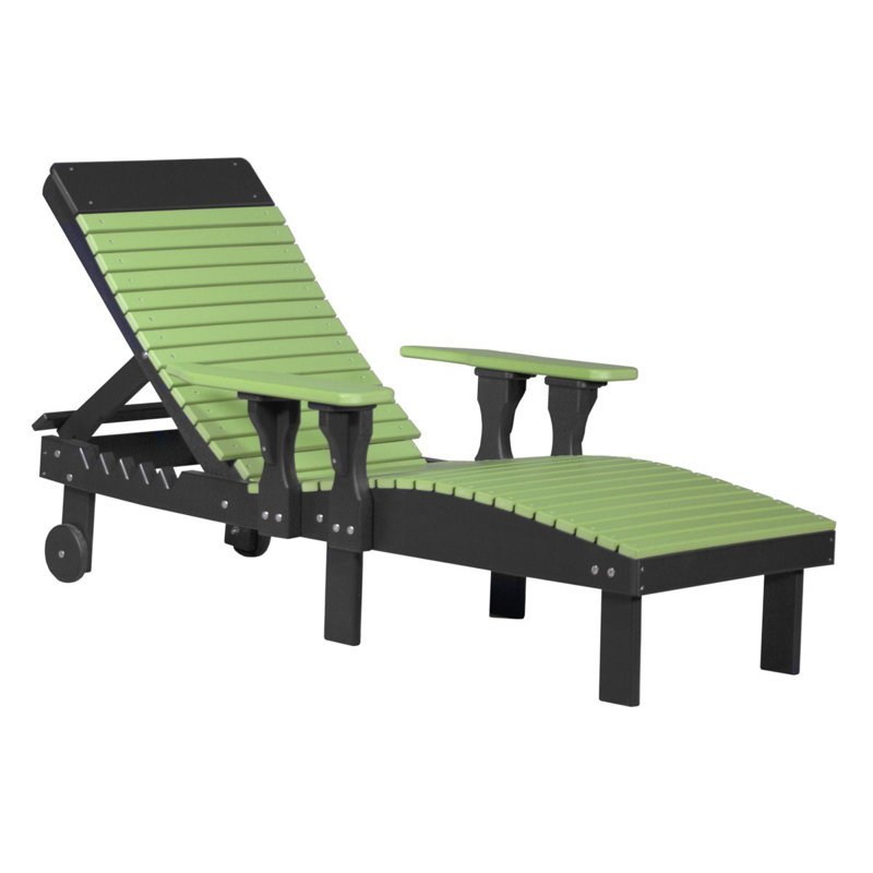 Chaise de patio inclinable Dicie, Vert lime / Noir