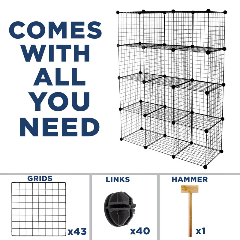 Mount-It! Wire Cube Storage Organizer - 12 Cubes