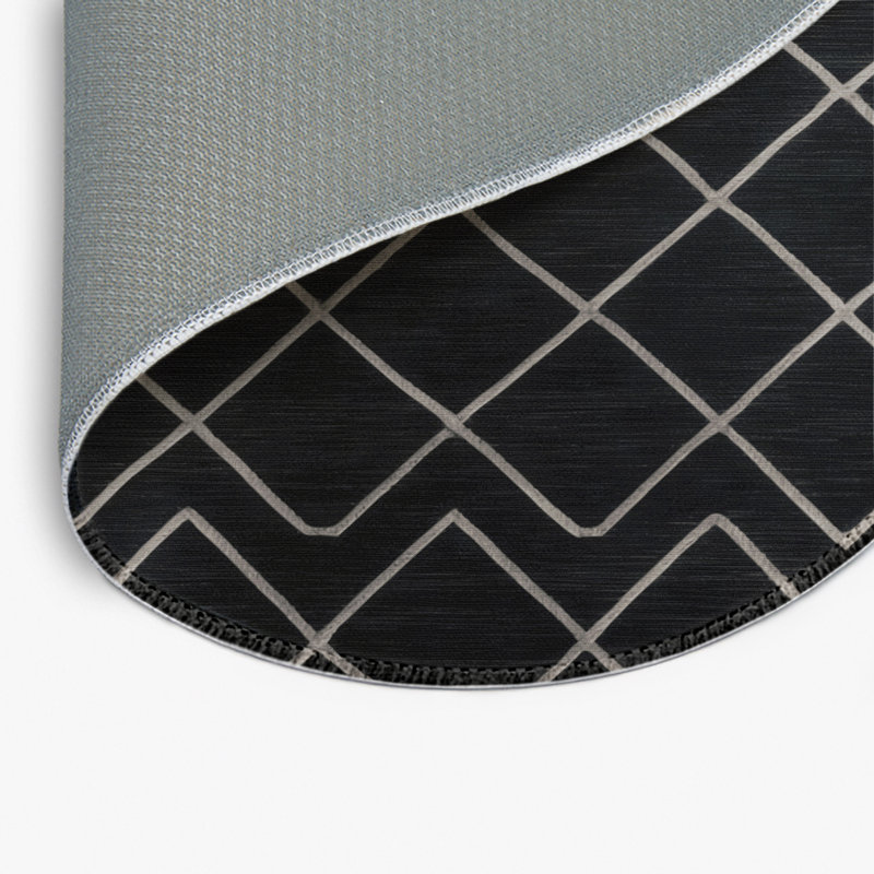 Trellis Gray Indoor and Outdoor Area Rug, Round 5'