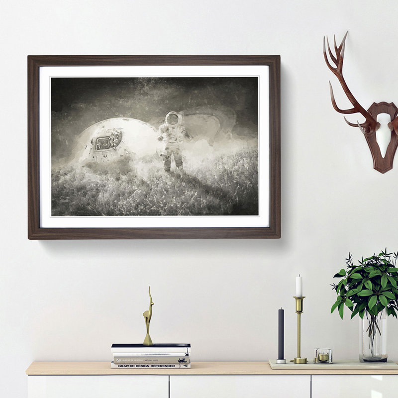 Space Travel in Abstract - Framed Print, 36cm H x 48cm W x 2cm D, Walnut Framed