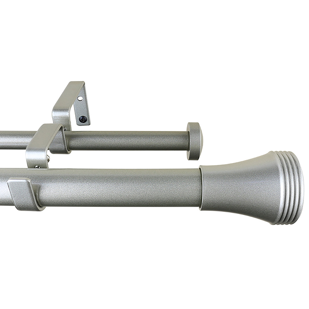 Meriville 1-inch Diameter Ardmore Telescoping Double Window Treatment Curtain Rod Latitude Run® 