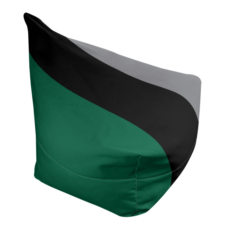 Bean Bag Cover, 30" H x 27" W x 2" D, Victory Green/Black/Silver